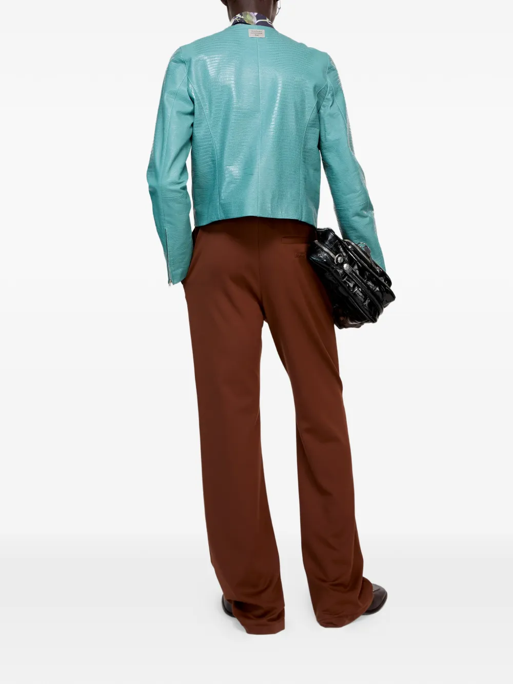 Acne Studios Broek met borduurwerk Bruin