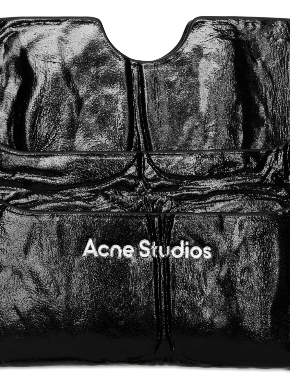 Acne Studios Logo-detail Embossed Card Holder In Black