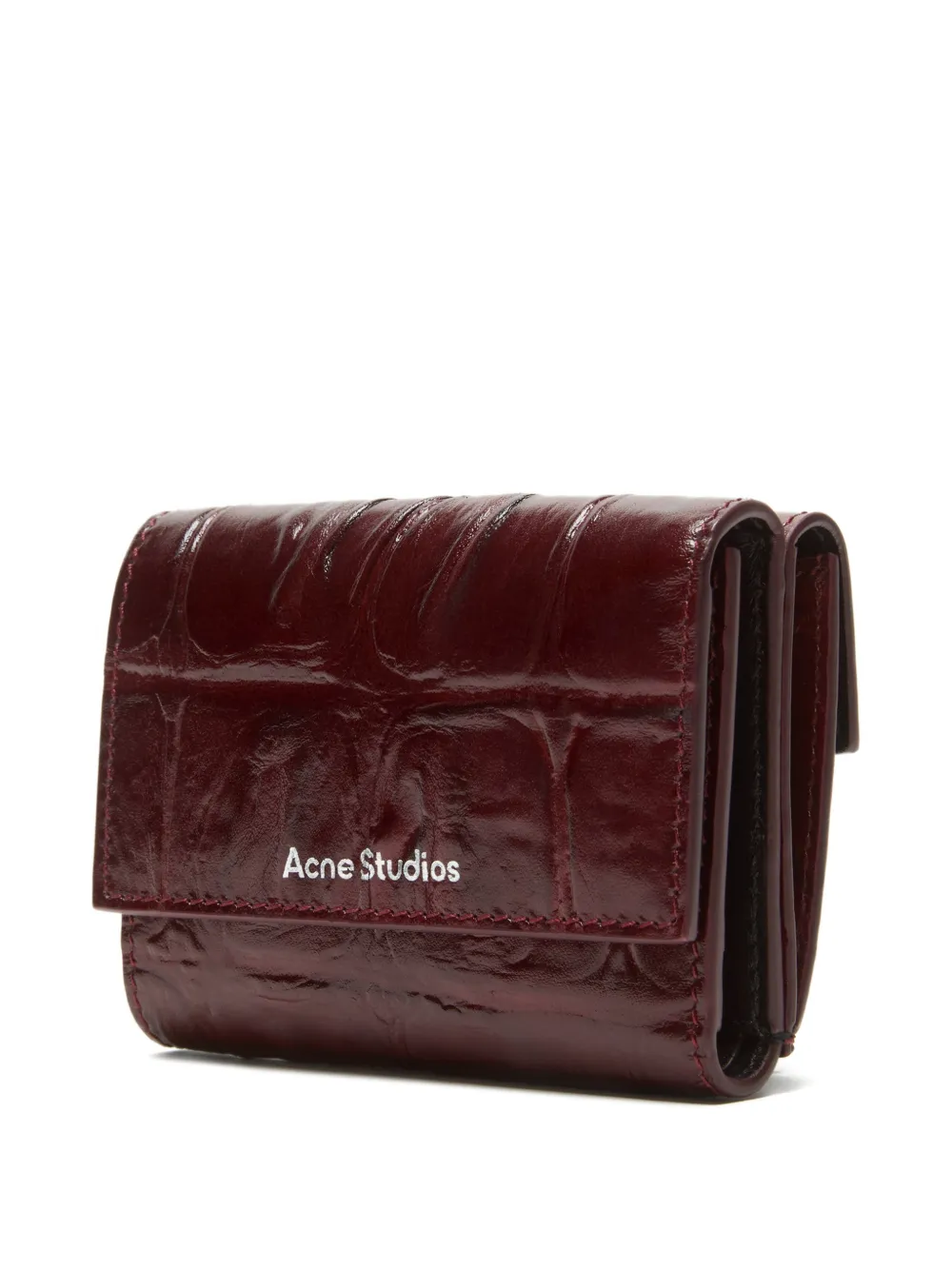 Acne Studios Logo-detail Embossed Wallet In Brown