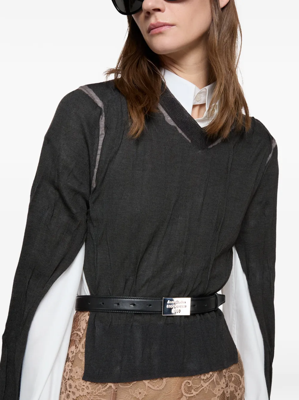 Acne Studios Top met V-hals Zwart