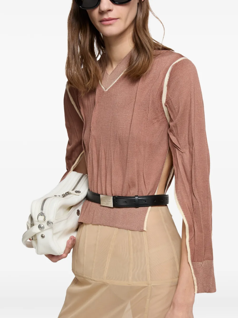 Acne Studios Top met V-hals Bruin