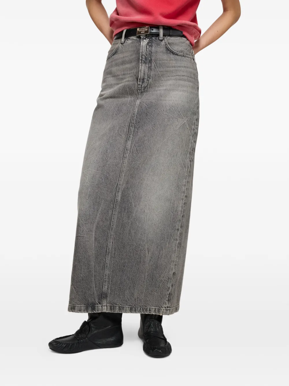 Acne Studios panelled midi skirt - Grigio