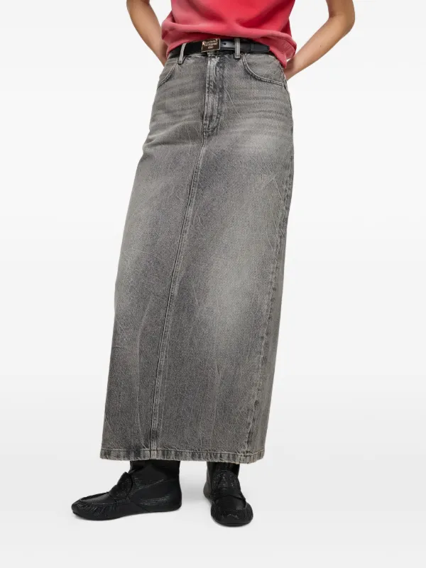Acne Studios Long Denim Skirt in Grey