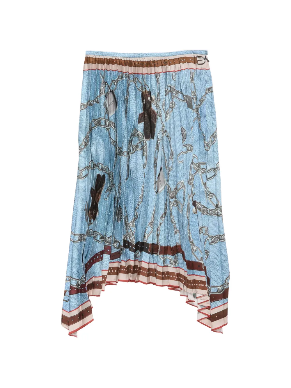 Acne Studios Midi-plooirok met kettingprint Blauw