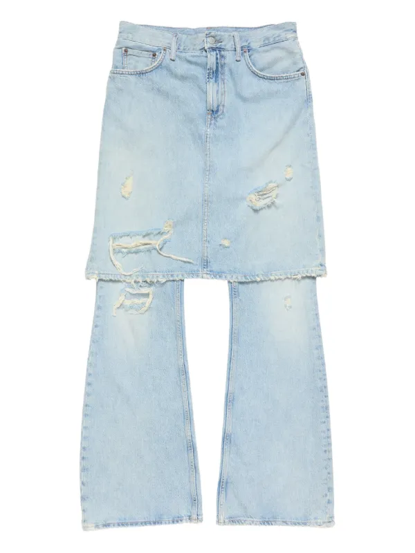 Acne Studios Ripped Panelled Jeans in Blue