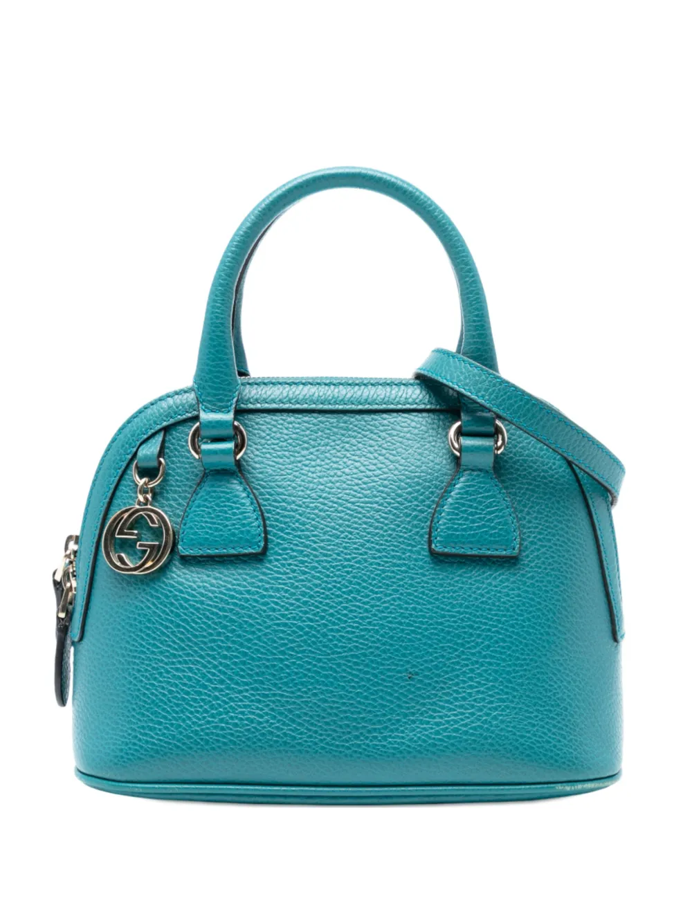 GUCCI Pre-owned 2016-2025 Mini Leather Gg Charm Dome Satchel In Blue