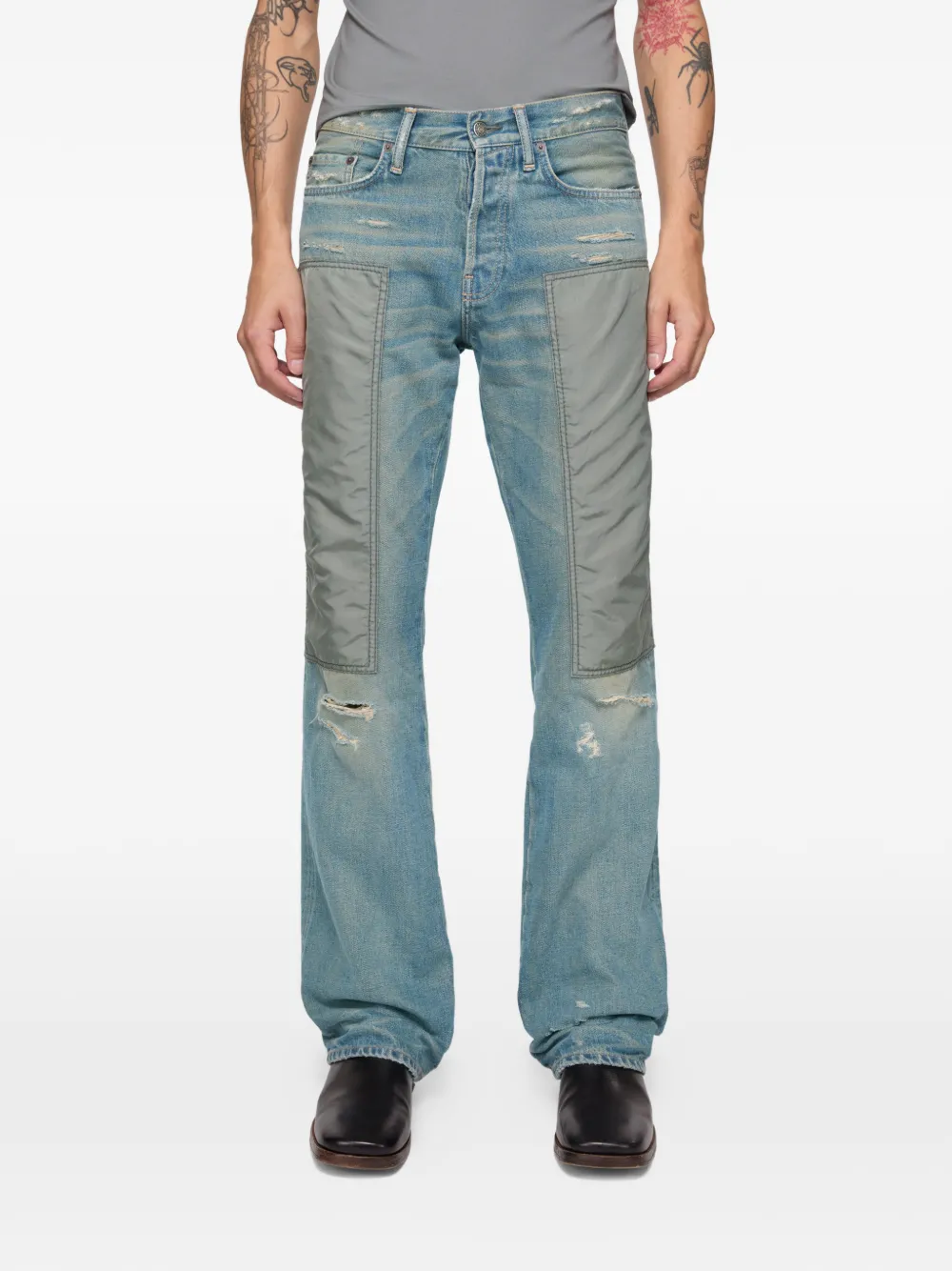  Acne Studios Vaqueros Con Paneles En Contraste - Azul 