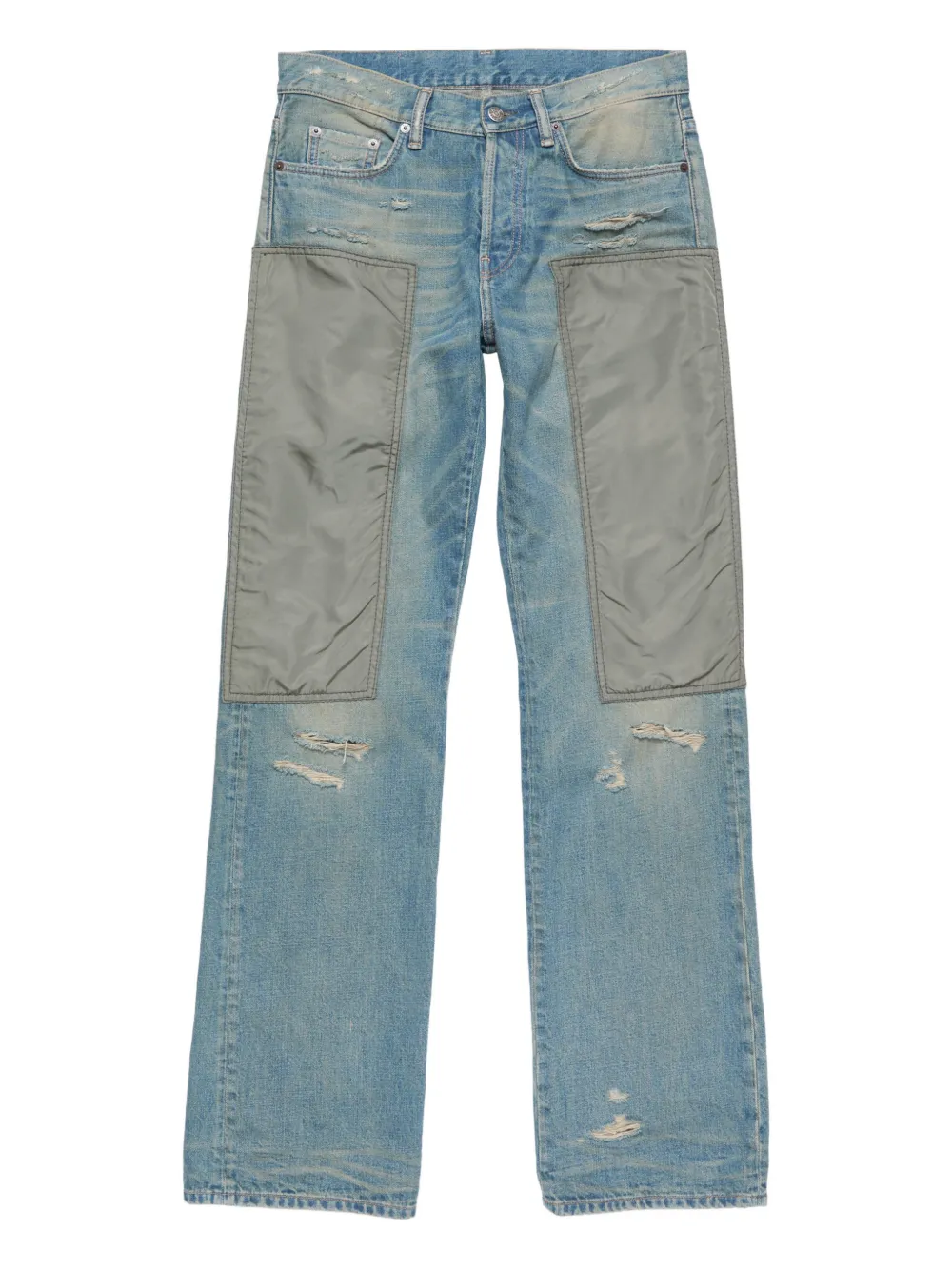 Acne Studios Panelled Distressed Jeans In Blue