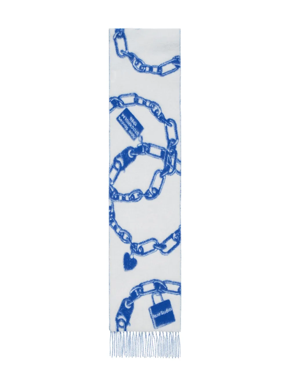 Acne Studios chain heart print scarf - Bianco