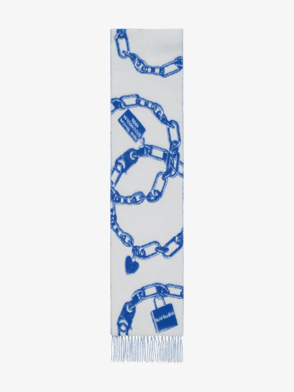 Acne Studios chain heart print scarf | White | Image 1