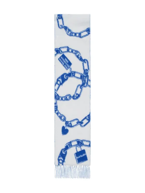 Acne Studios chain heart print scarf