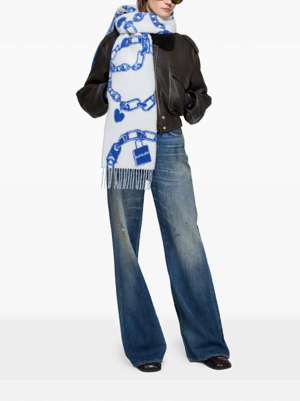 Acne Studios Sjaal met hartprint Wit
