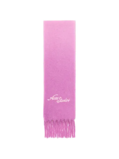 Acne Studios logo fringed scarf