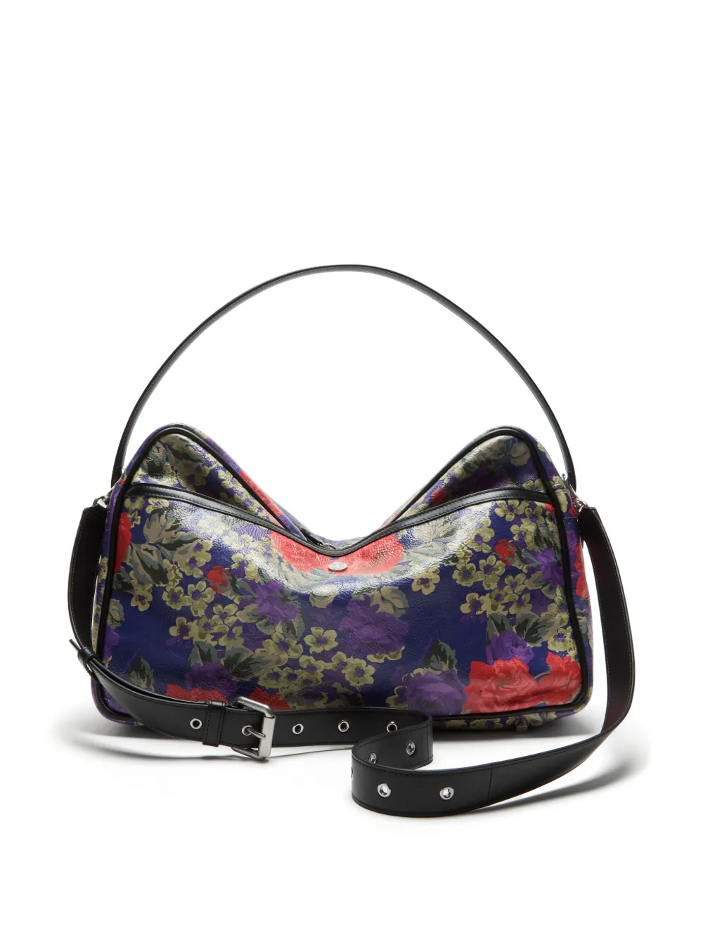  Acne Studios Camero Camera Floral Zip Shoulder Bag - Purple 