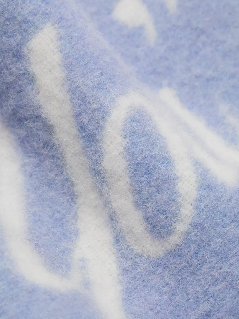  Acne Studios Fringed Logo Scarf - Blue 