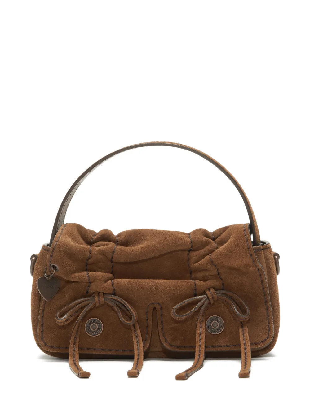 Acne Studios Multipocket suede shoulder bag - Marrone