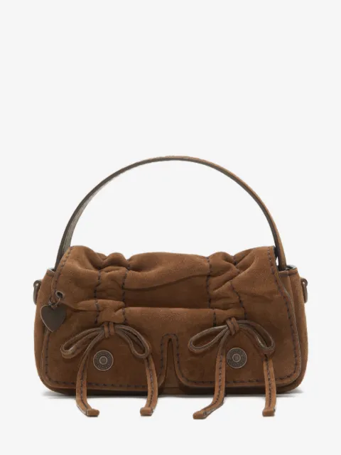 Acne Studios Bolsa micro de camurça com múltiplos bolsos