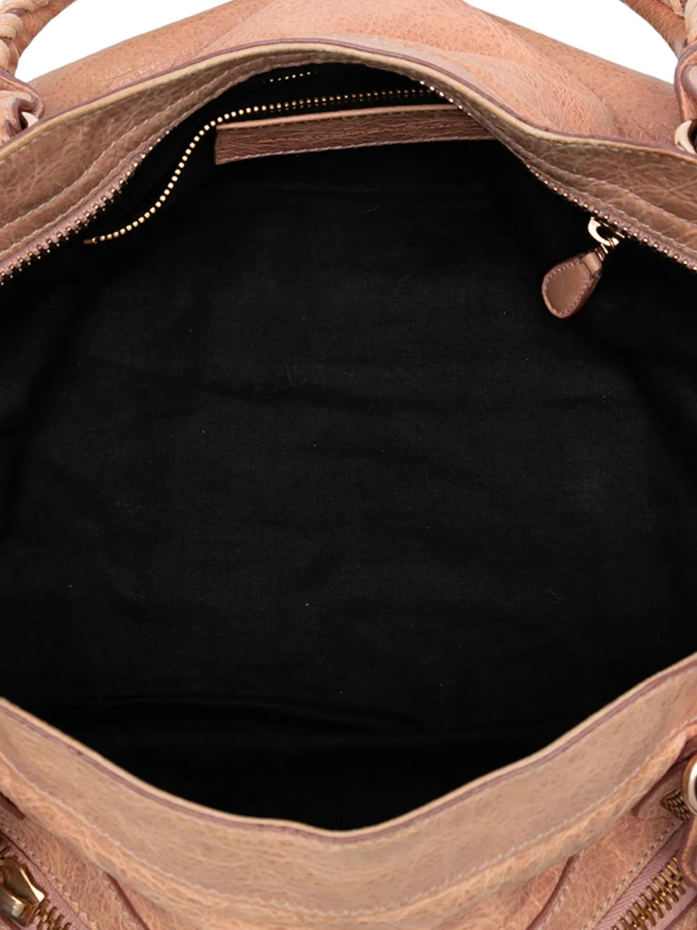 Pre-owned Balenciaga 2005-2025 Lambskin Motocross Giant 21 Classic City Satchel In Brown