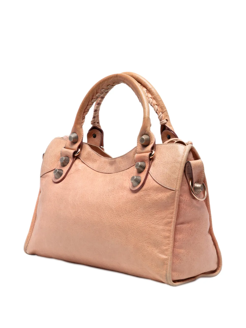 Pre-owned Balenciaga 2005-2025 Lambskin Motocross Giant 21 Classic City Satchel In Brown