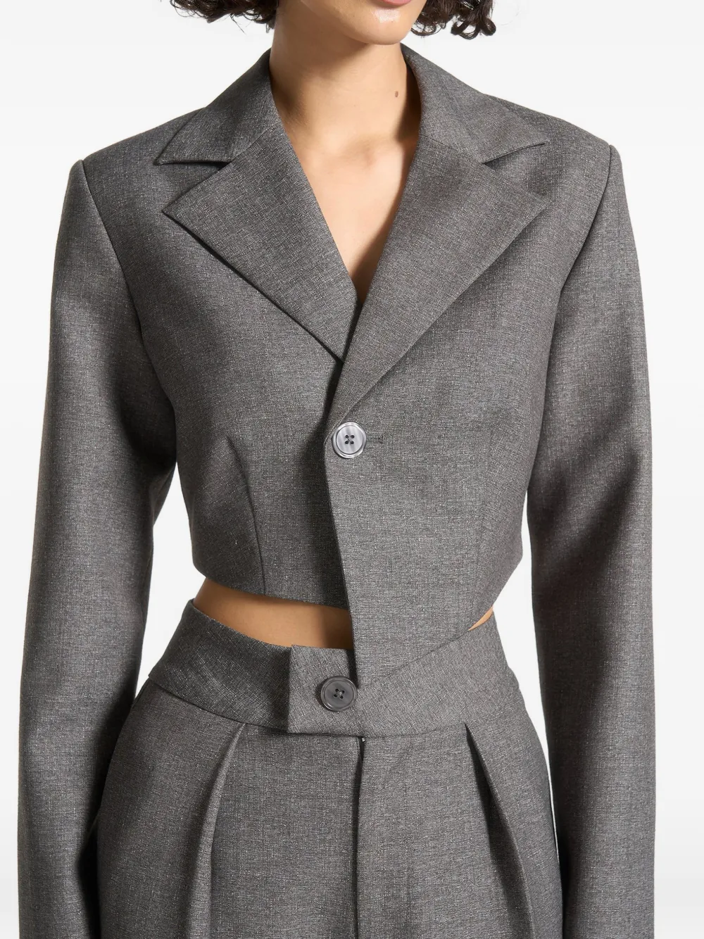 Manière De Voir Dina asymmetrische cropped blazer Grijs