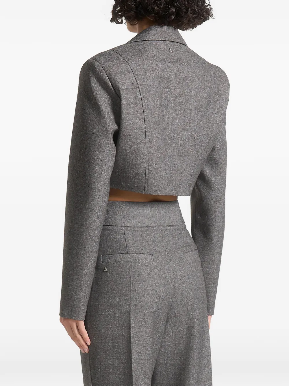Manière De Voir Dina asymmetrische cropped blazer Grijs