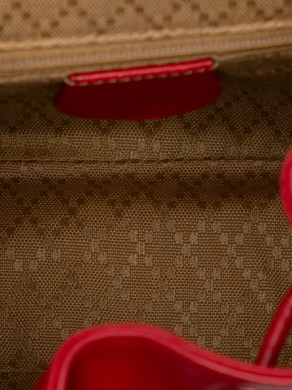 Pre-owned Gucci 20th Century Leather Bamboo Drawstring Backpack In Red