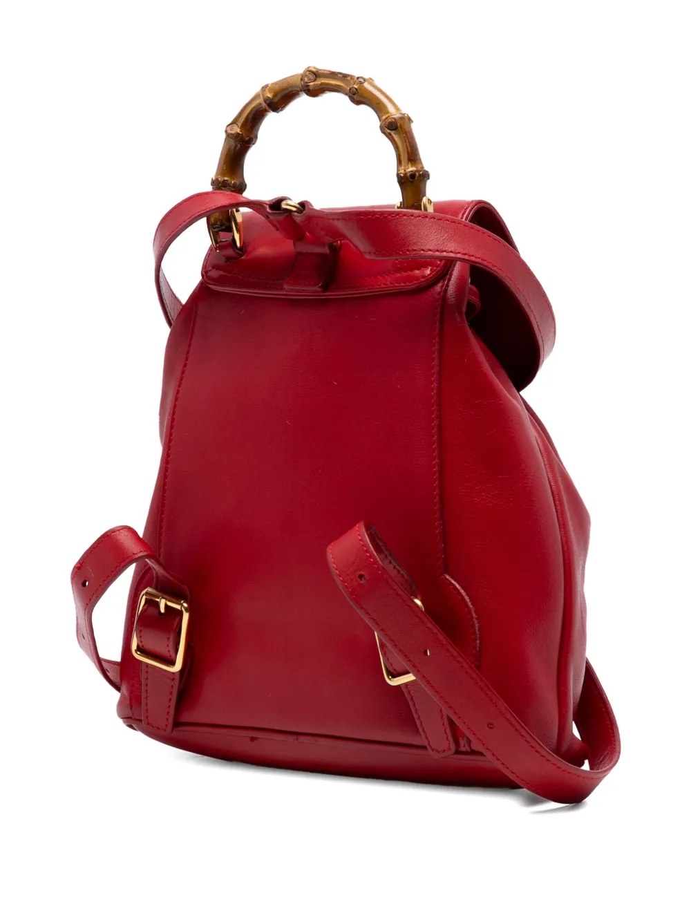 Gucci Pre-Owned 20th Century Leather Bamboo Drawstring backpack | Pre-Owned | Image 2