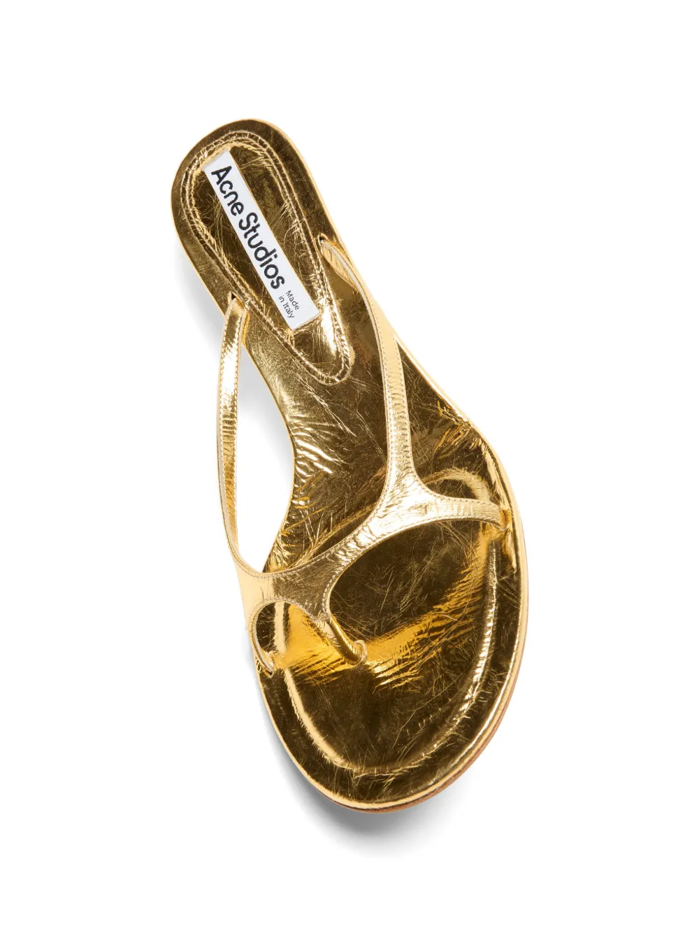 Acne Studios metallic leather sandals Goud