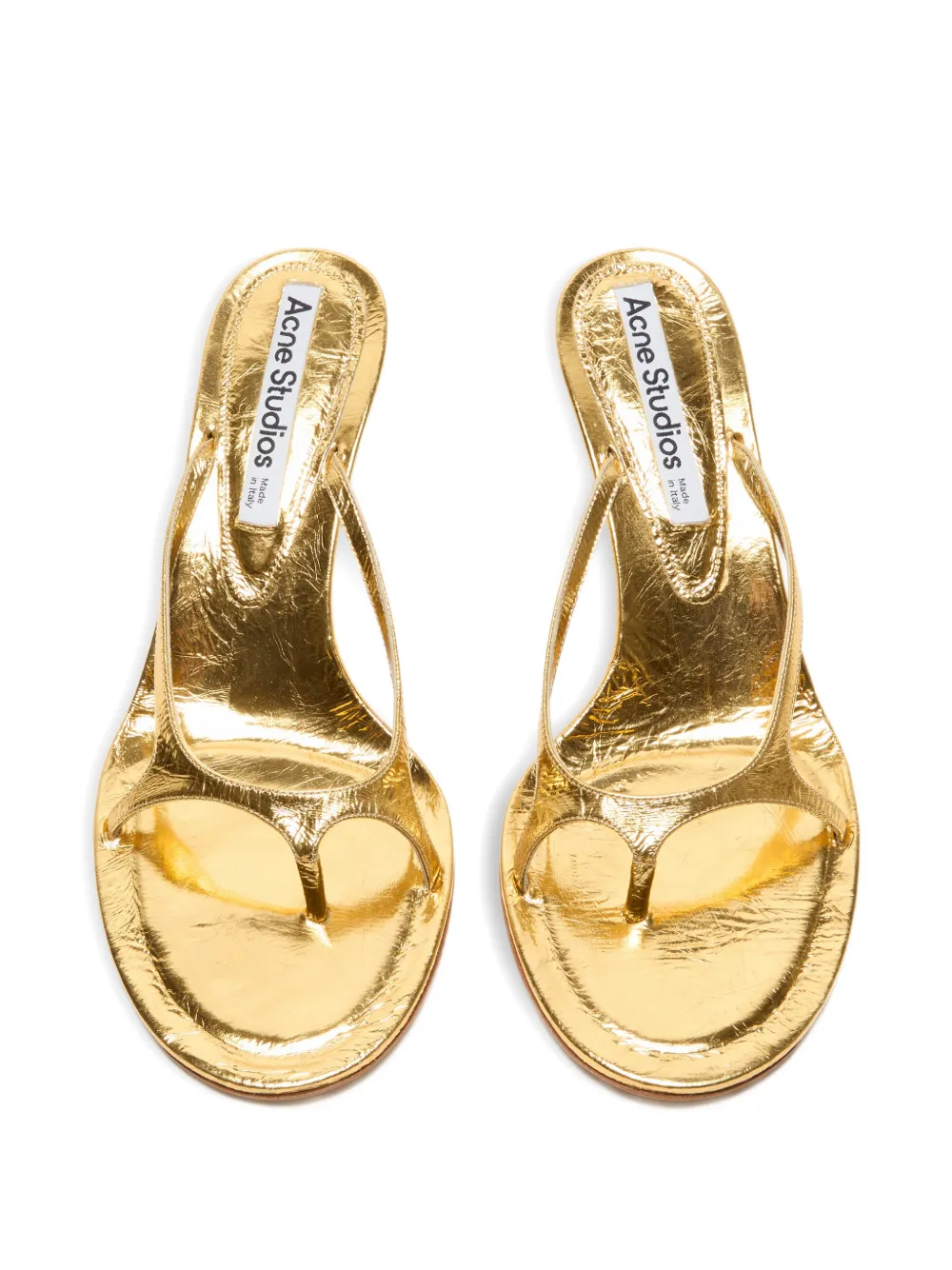 Acne Studios metallic leather sandals Goud