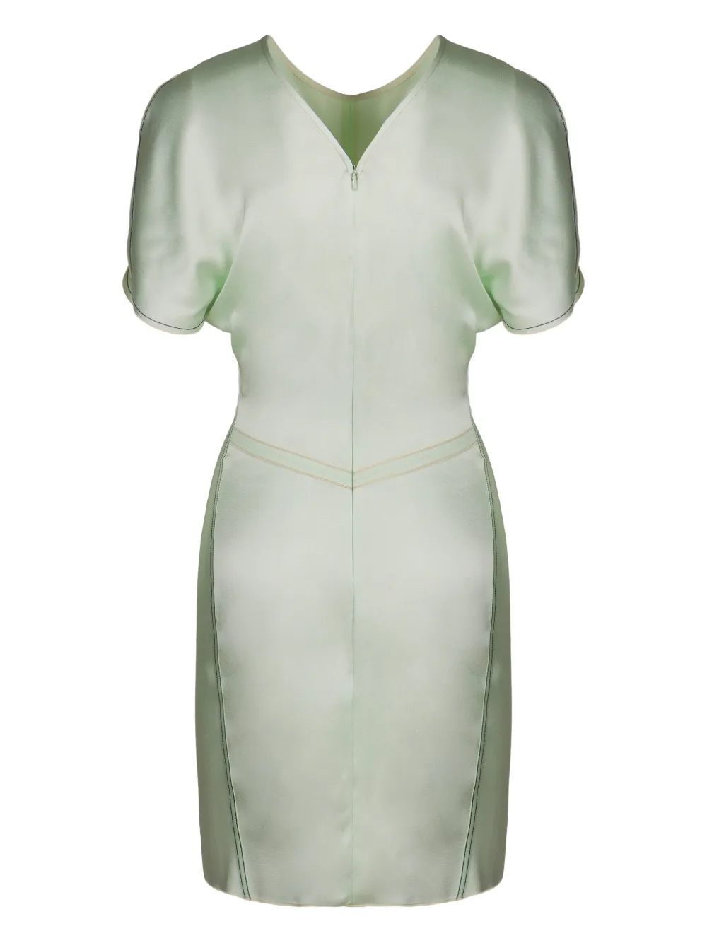 Victoria Beckham Draping Short-sleeve Mini Dress In Green