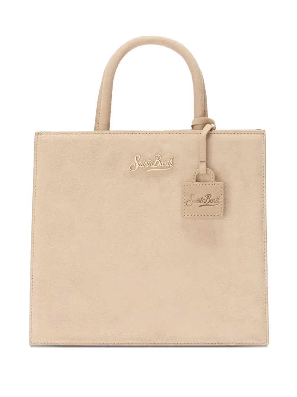 Mc2 Saint Barth Midi Shop Logo Patch Tote Bag In Neutral