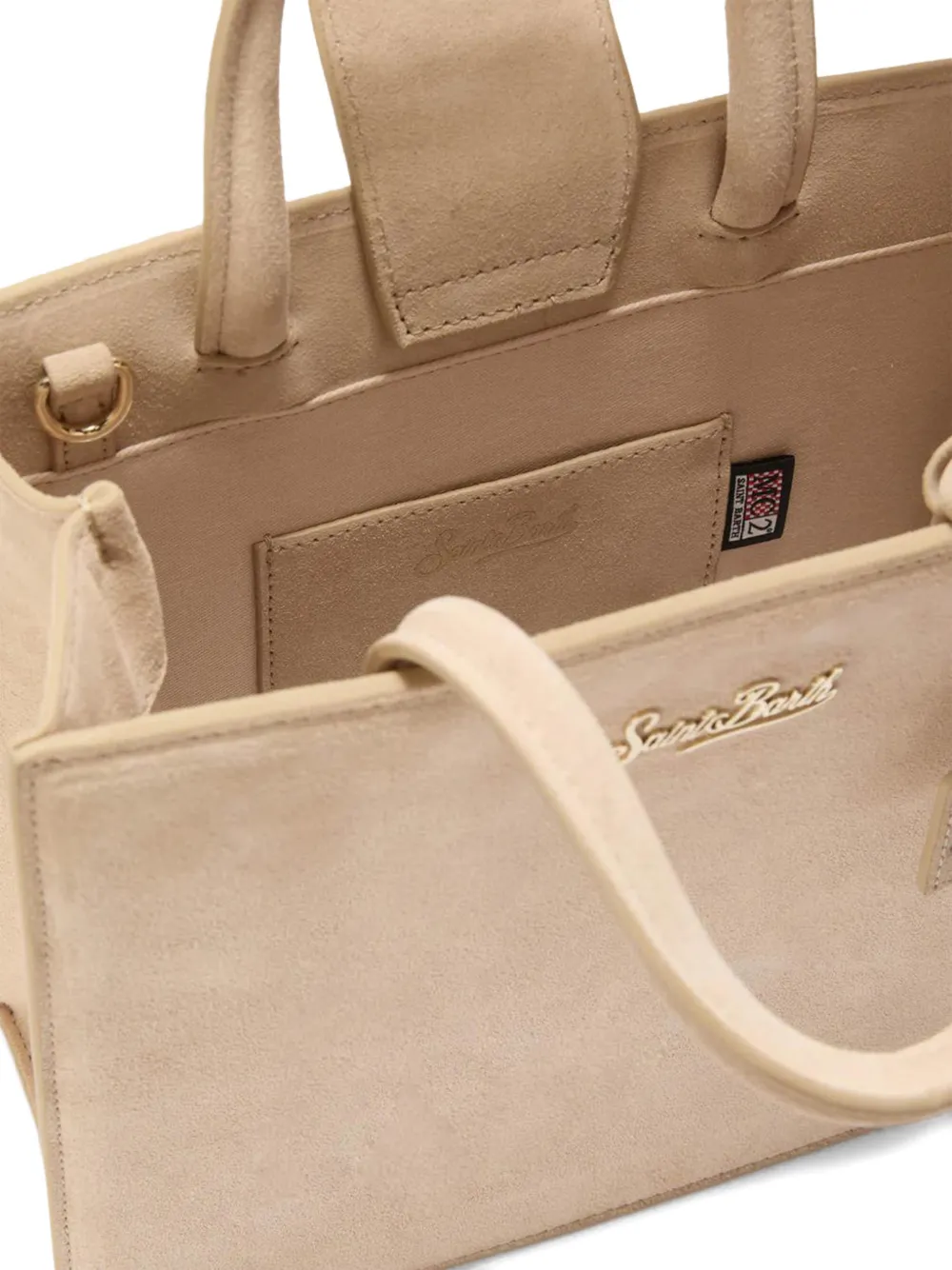 Mc2 Saint Barth Midi Shop Logo Patch Tote Bag In Neutral