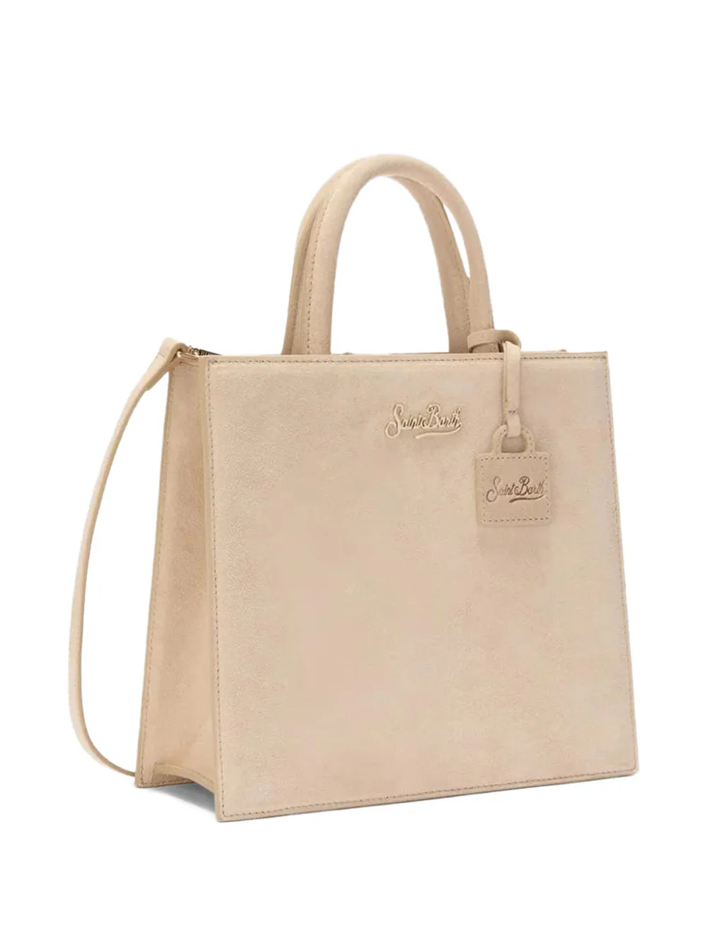 Mc2 Saint Barth Midi Shop Logo Patch Tote Bag In Neutral