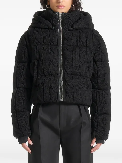 Manière De Voir detachable-hood cable-knit puffer jacket