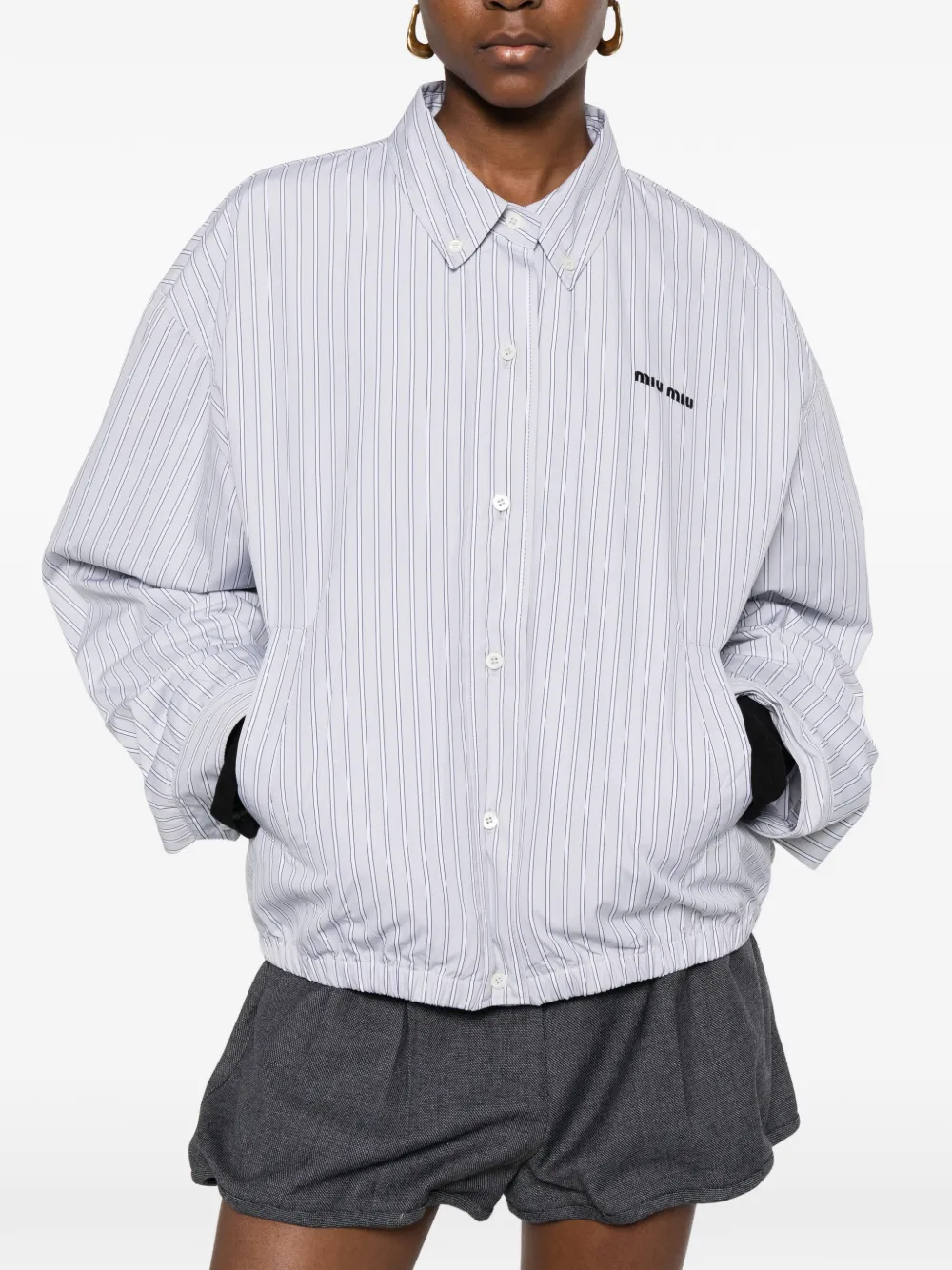 Miu Button-up bomberjack Grijs