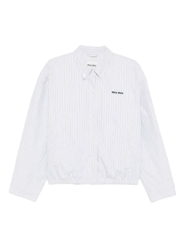 Miu Miu Button-up Bomber Jacket in Grey