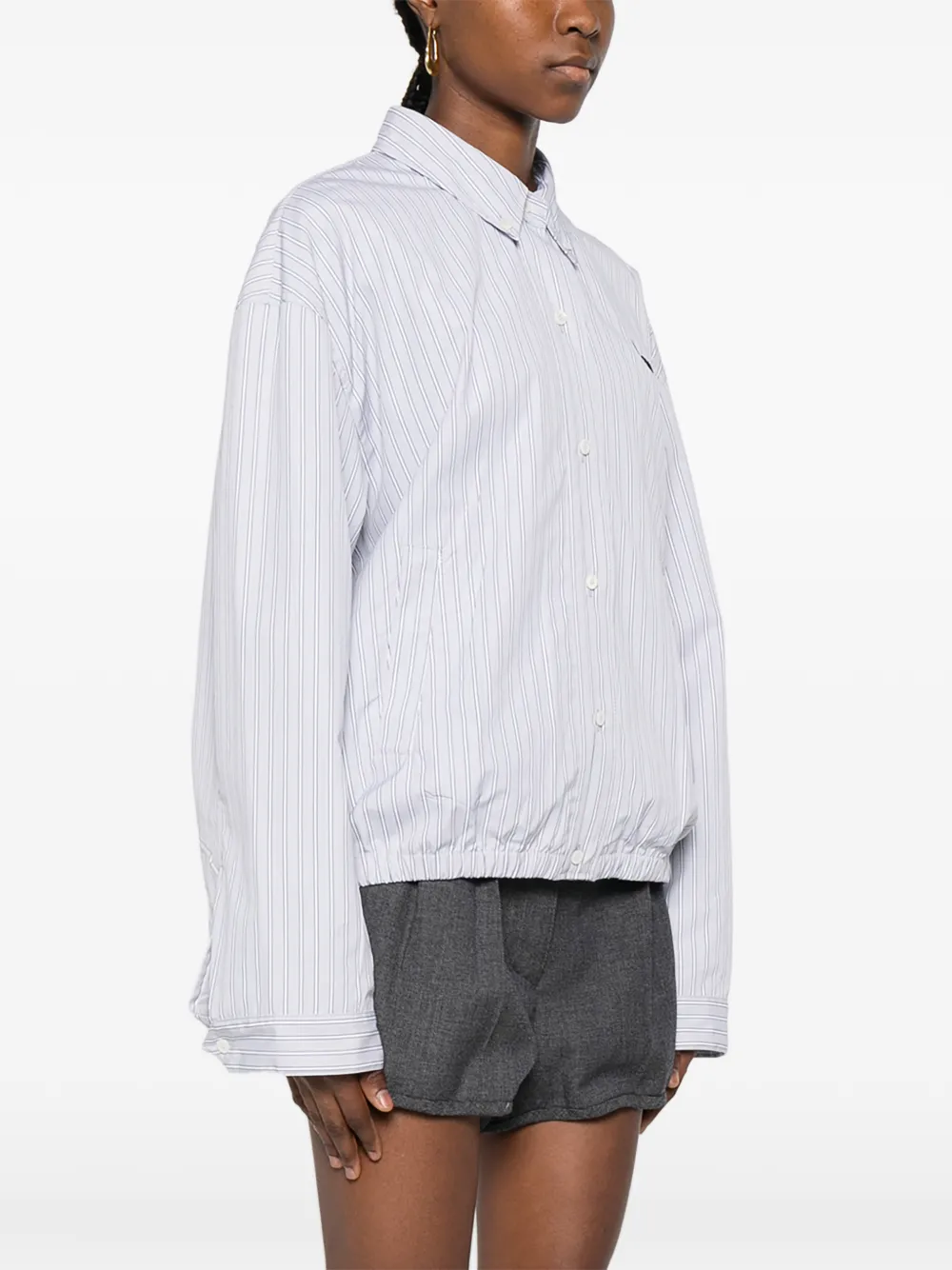  Miu Miu Button-up Bomber Jacket - Grey 