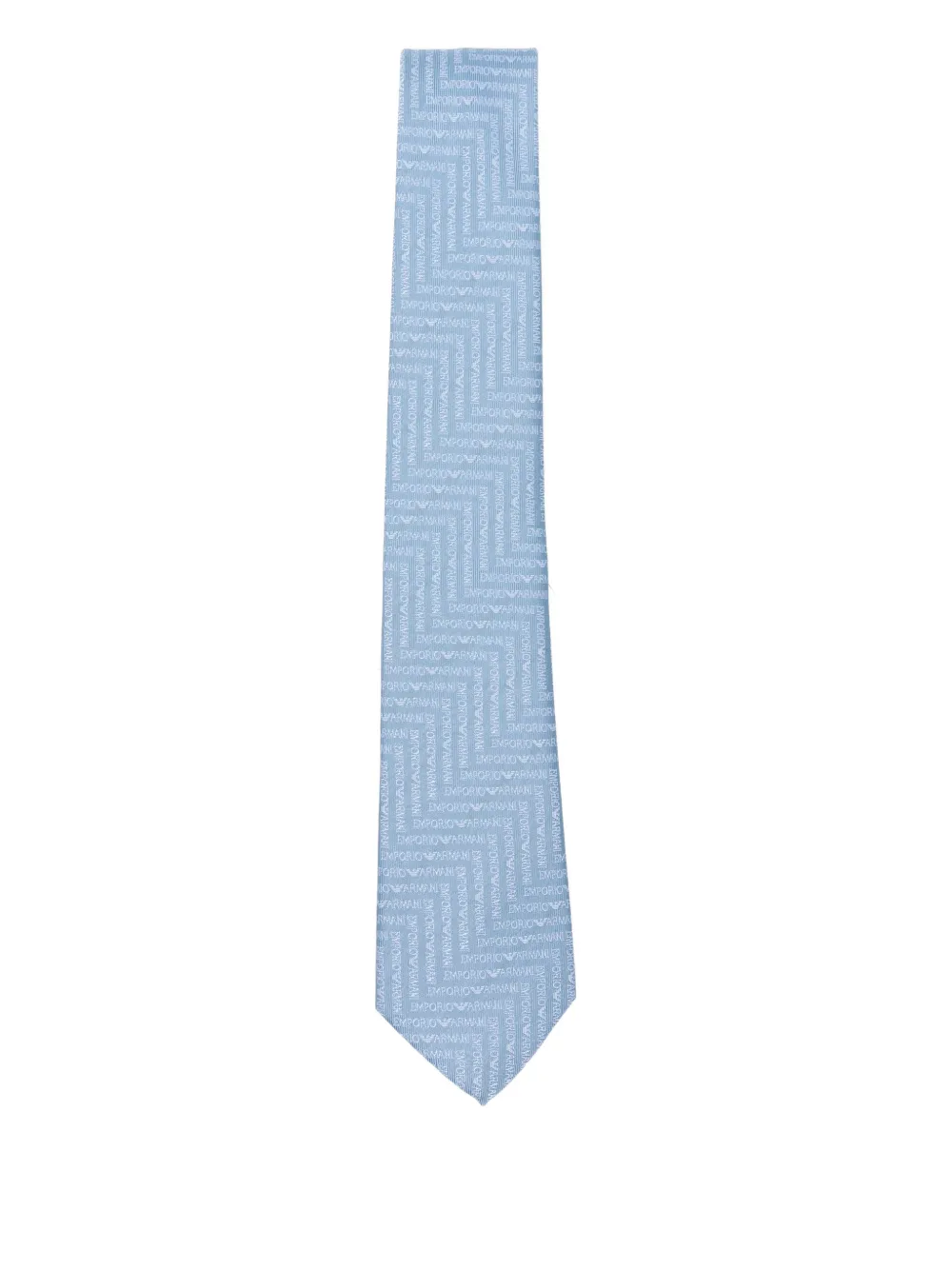 Emporio Armani logo-pattern tie - Blu