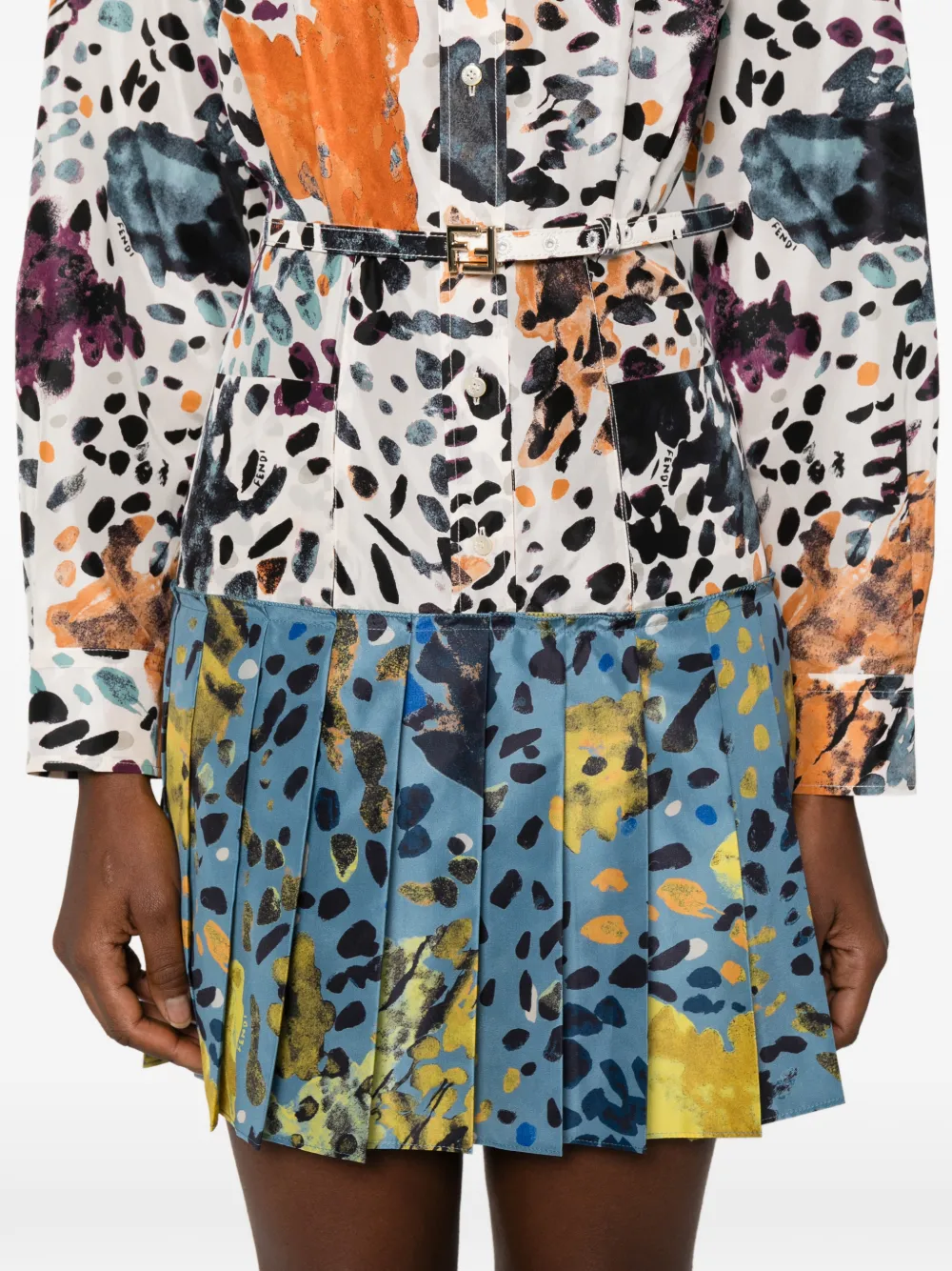 FENDI Mini-jurk met lange mouwen Wit