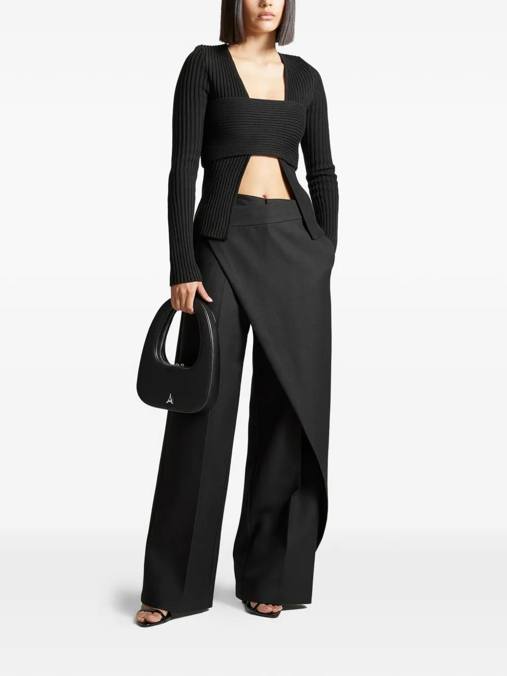 Manière De Voir Colette wrap trousers - Zwart
