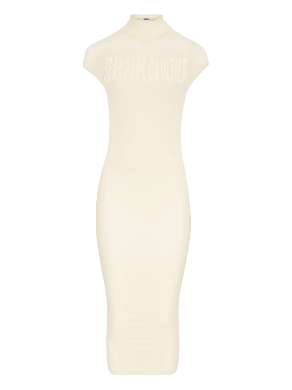 Jean Paul Gaultier Logo Midi Dress In Neutral