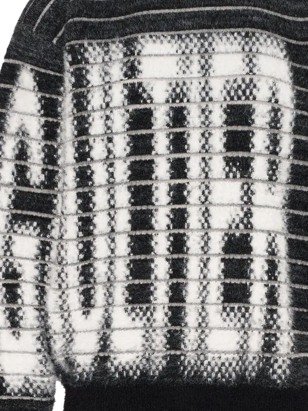 Jean Paul Gaultier Striped Jacquard crew-neck Sweater | Black