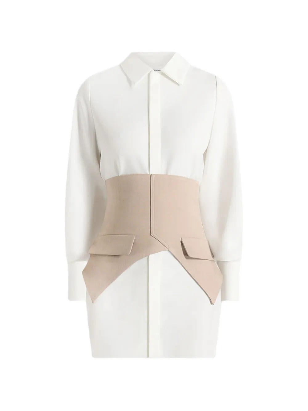 Manière De Voir corset-shirt dress - Bianco