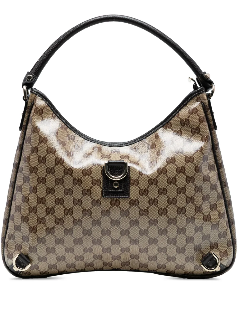 Gucci Pre-Owned Borsa a spalla Crystal Abbey GG con anello a D 2000-2015 - Marrone
