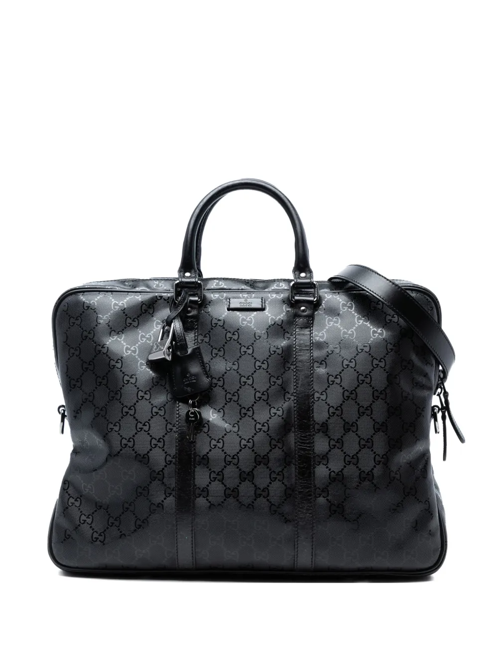 Pre-owned Gucci 2016-2025 Gg Imprime Business Bag In Black