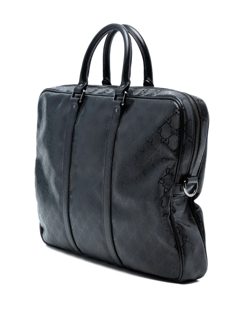 Pre-owned Gucci 2016-2025 Gg Imprime Business Bag In Black