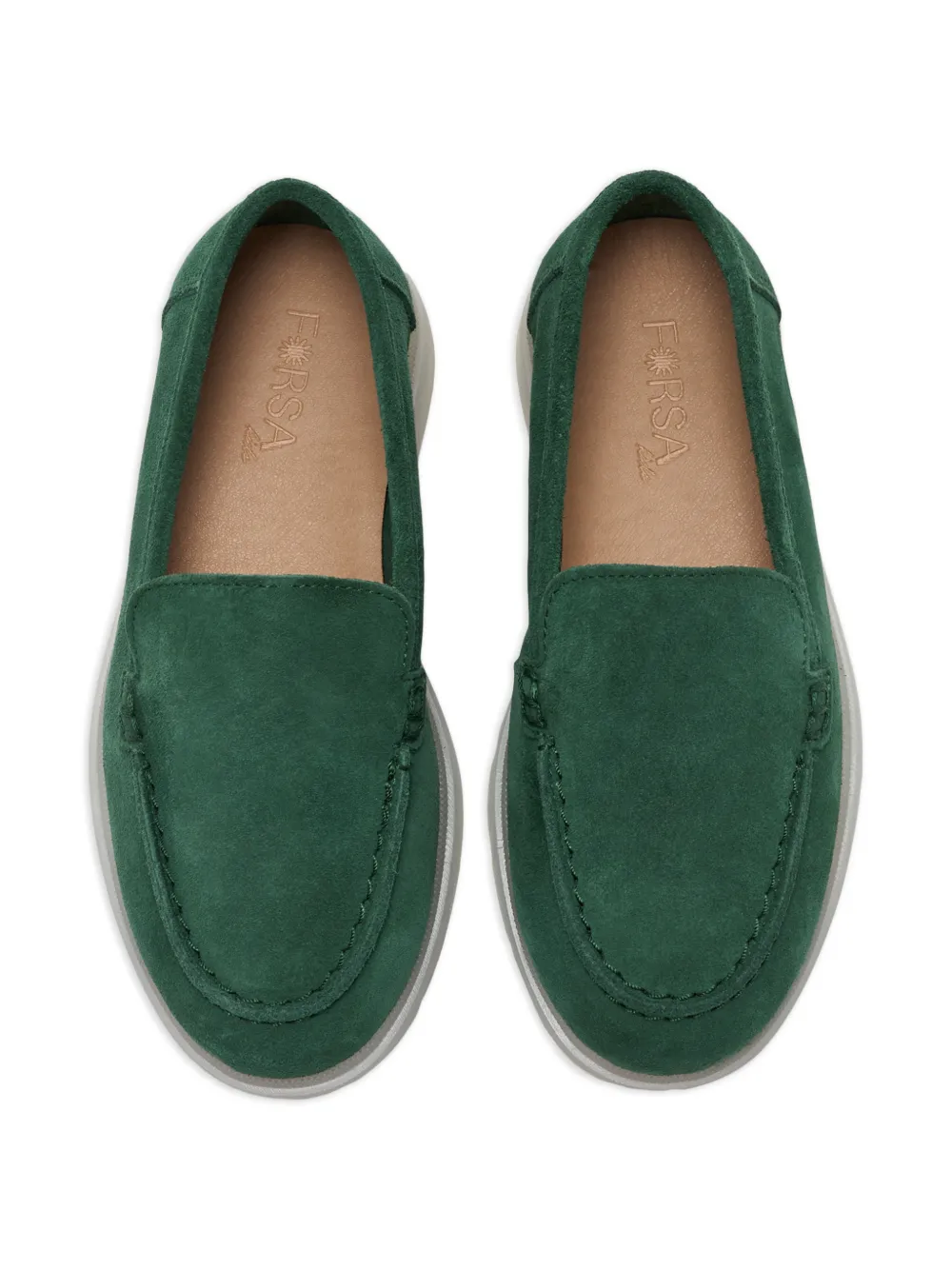 Forsa Dune loafers met stiksel Groen