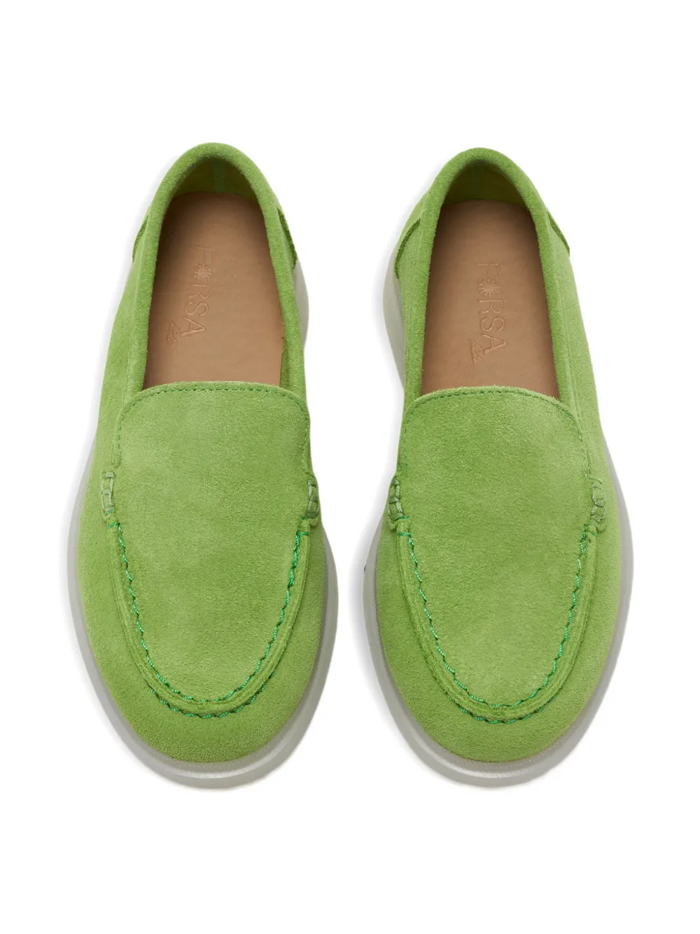 Forsa dune topstitching loafers Groen