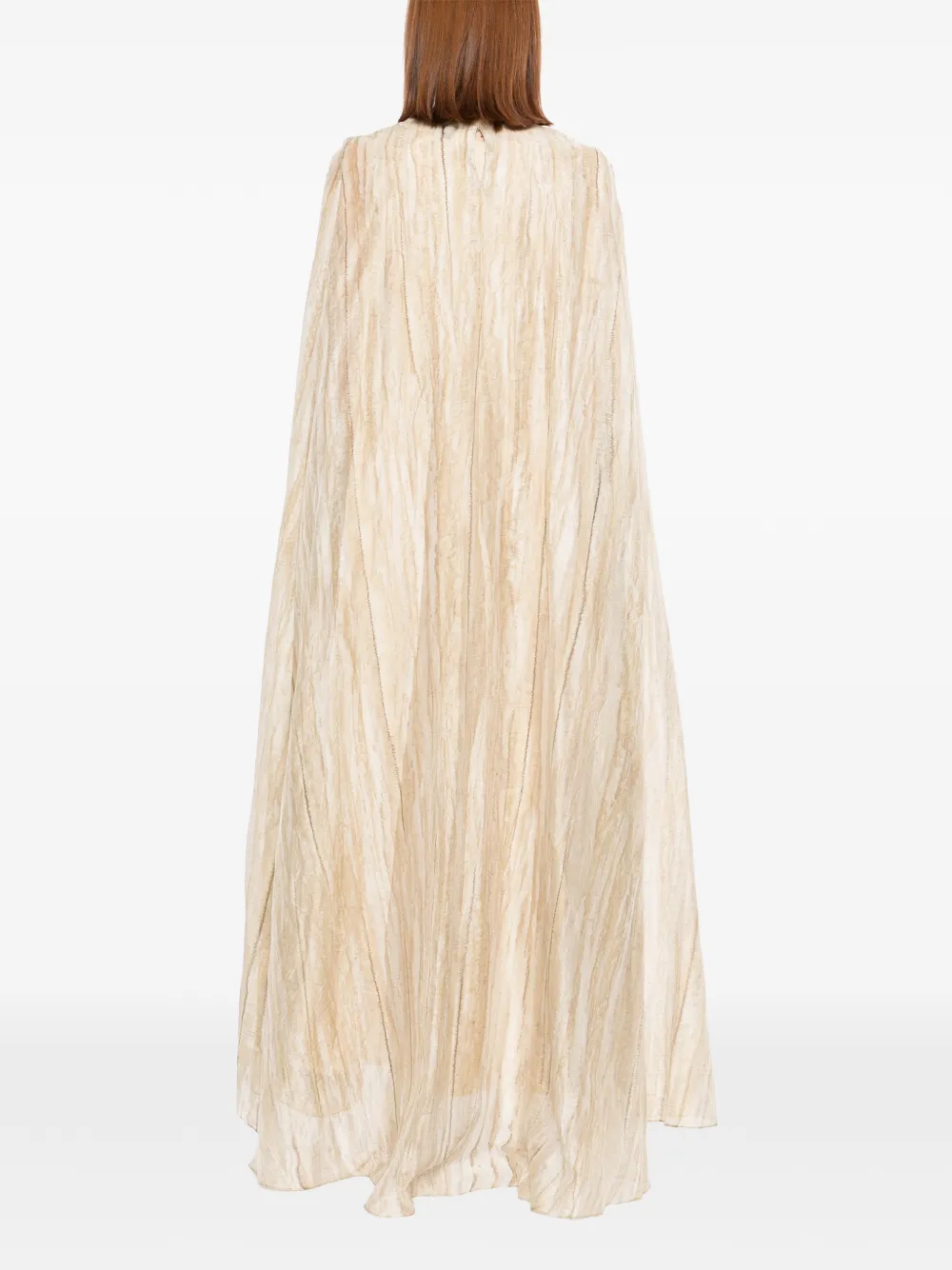 SHATHA ESSA Maxi-jurk met geborduurde kralen Beige