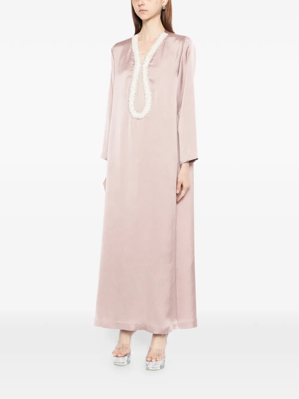 SHATHA ESSA Verfraaide jurk met uitgesneden details Roze